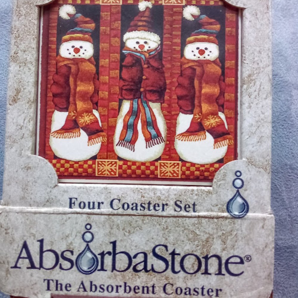 AbsorbaStone Christmas Four Coaster Set